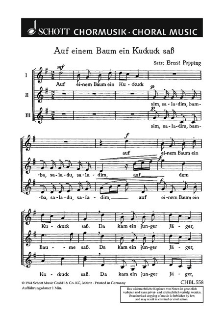 Auf einem Baum ein Kuckuck saß