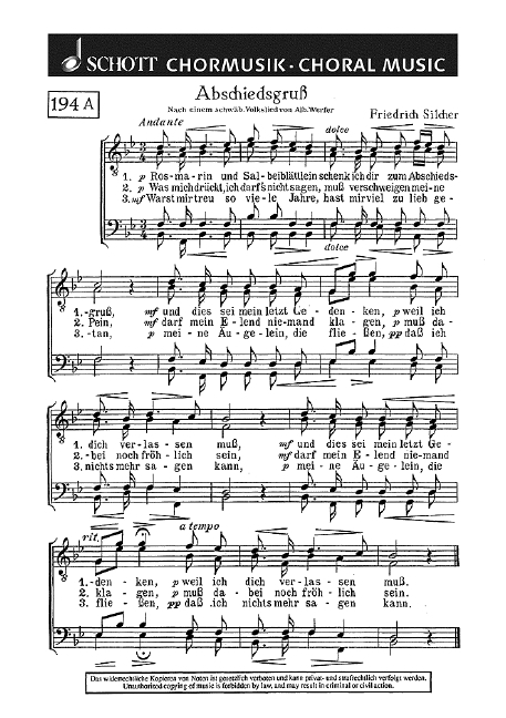 Abschiedsgruß / Untreue