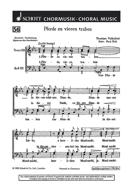 Pferde zu vieren traben