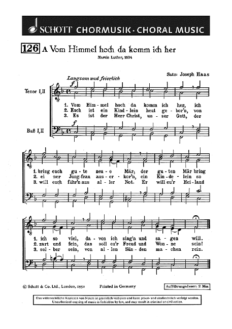 Vom Himmel hoch, da komm ich her / In dulci jubilo
