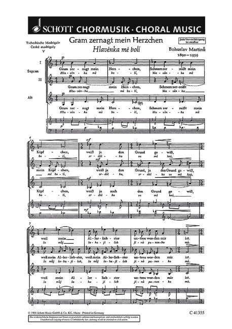 Tschechische Madrigale · Ceské madrigaly