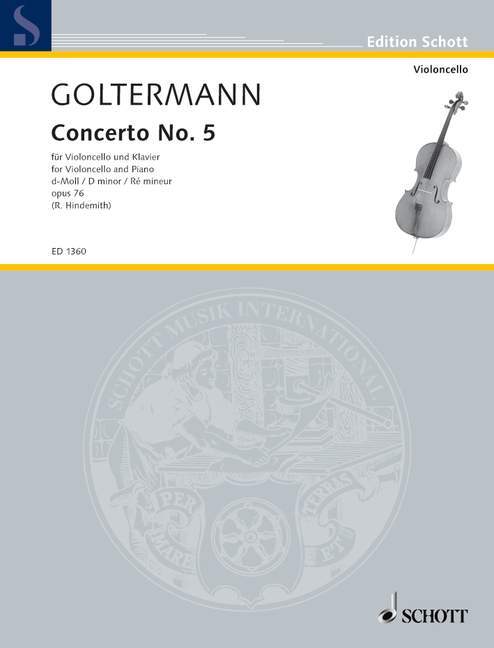 GEORGE GOLTERMANN : CONCERTO N 5 - RE MINEUR OP 76 VIOLONCELLE & PIANO
