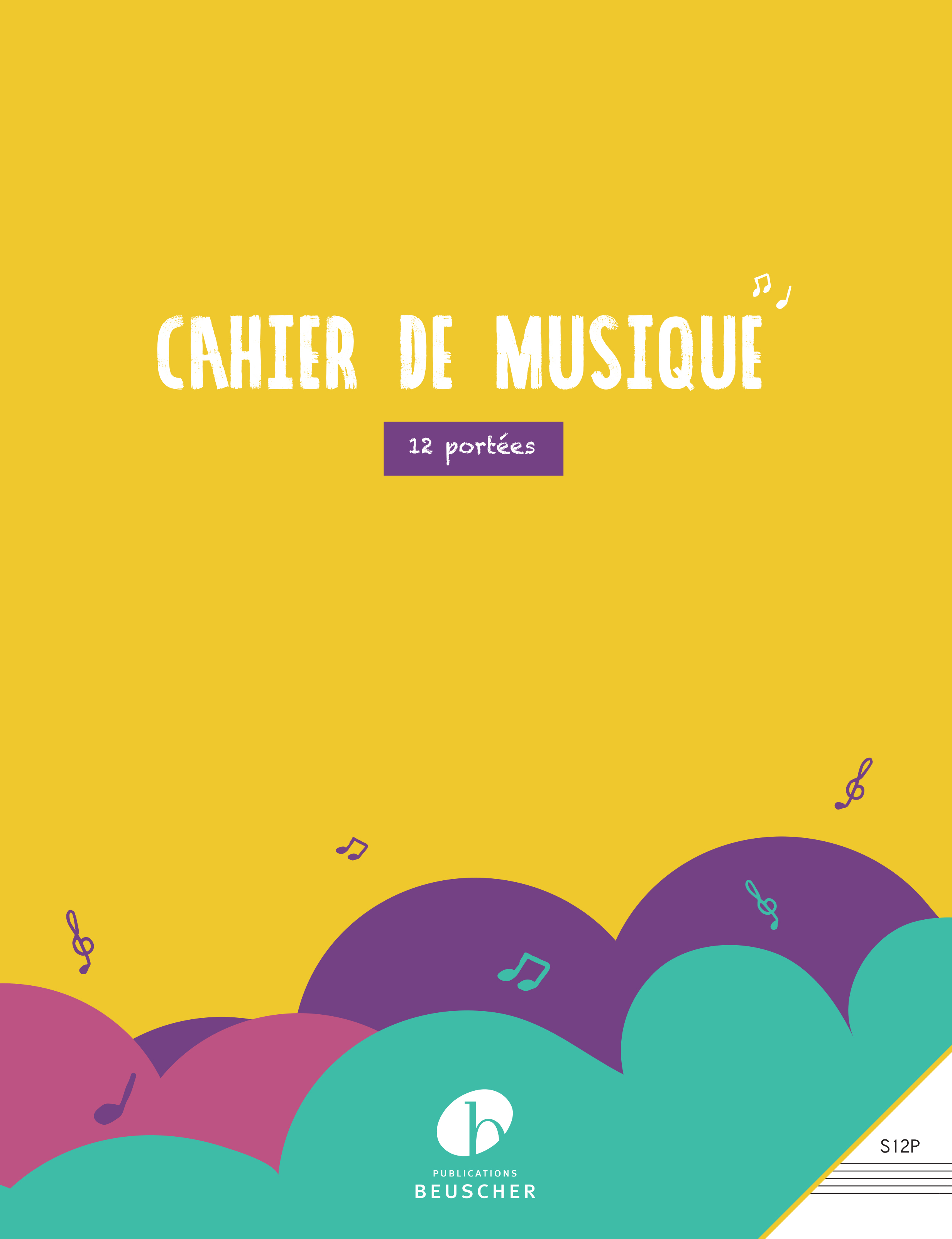 CAHIER DE MUSIQUE 12 PORTEES - PETIT FORMAT