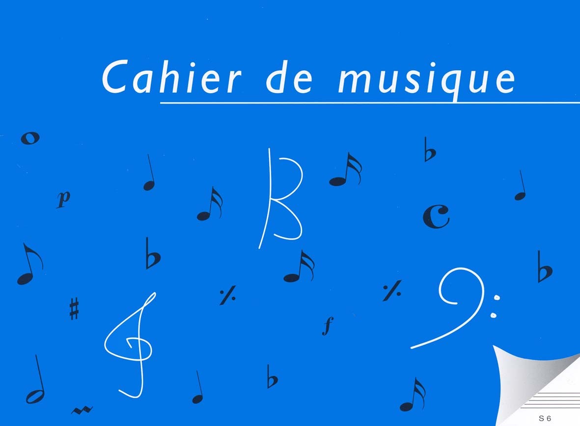 CAHIER DE MUSIQUE 6 PORTEES
