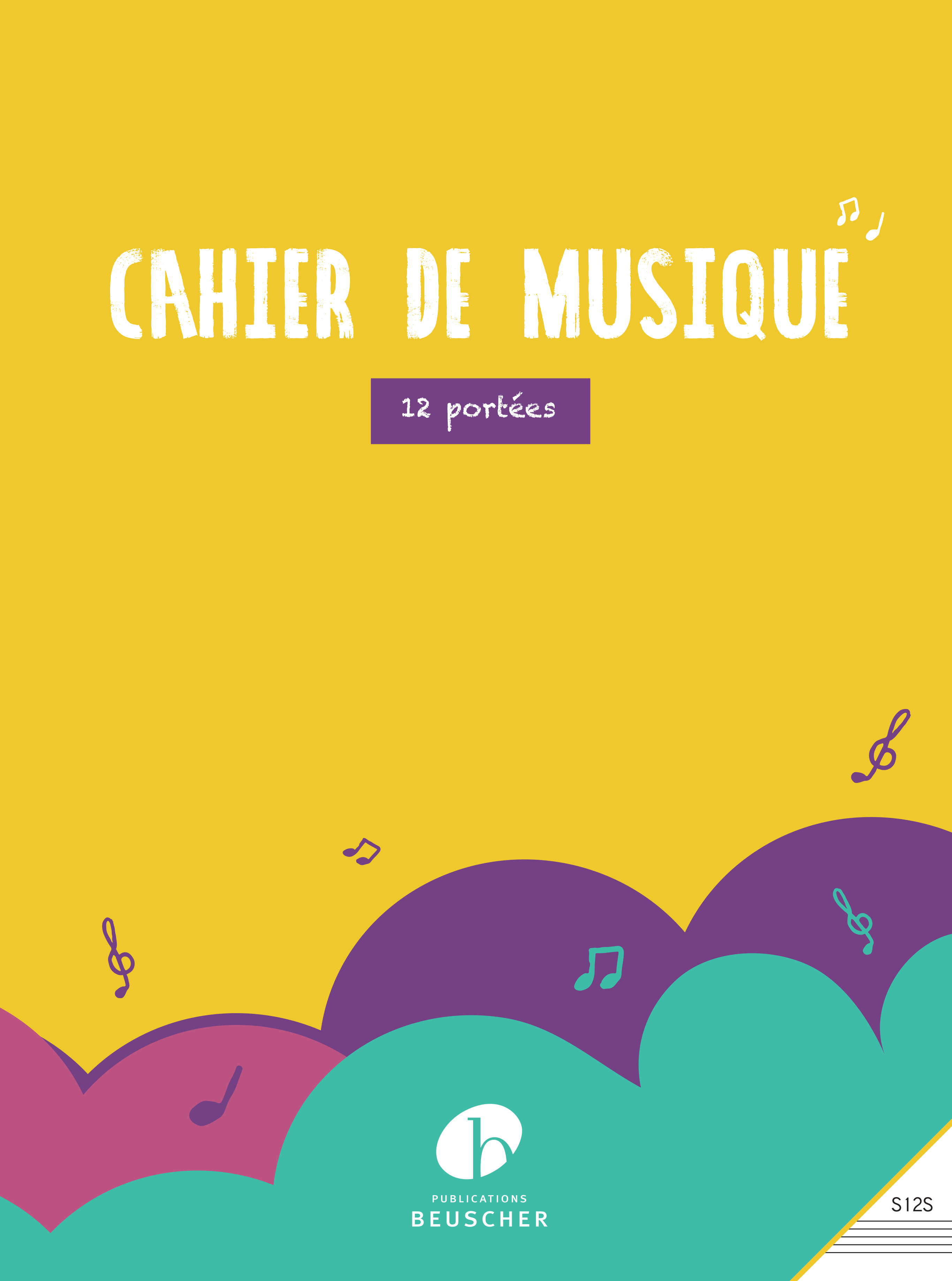 CAHIER DE MUSIQUE 12 PORTEES - RELIURE SPIRALE