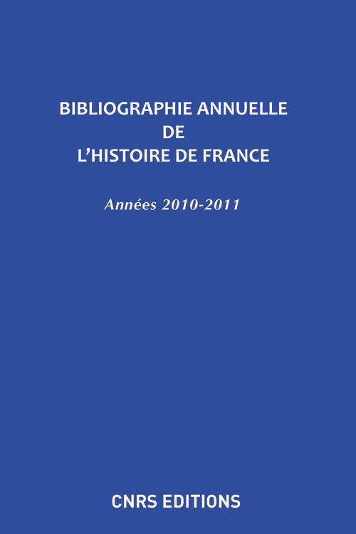 Bibliographie annuelle de l'histoire de France n°