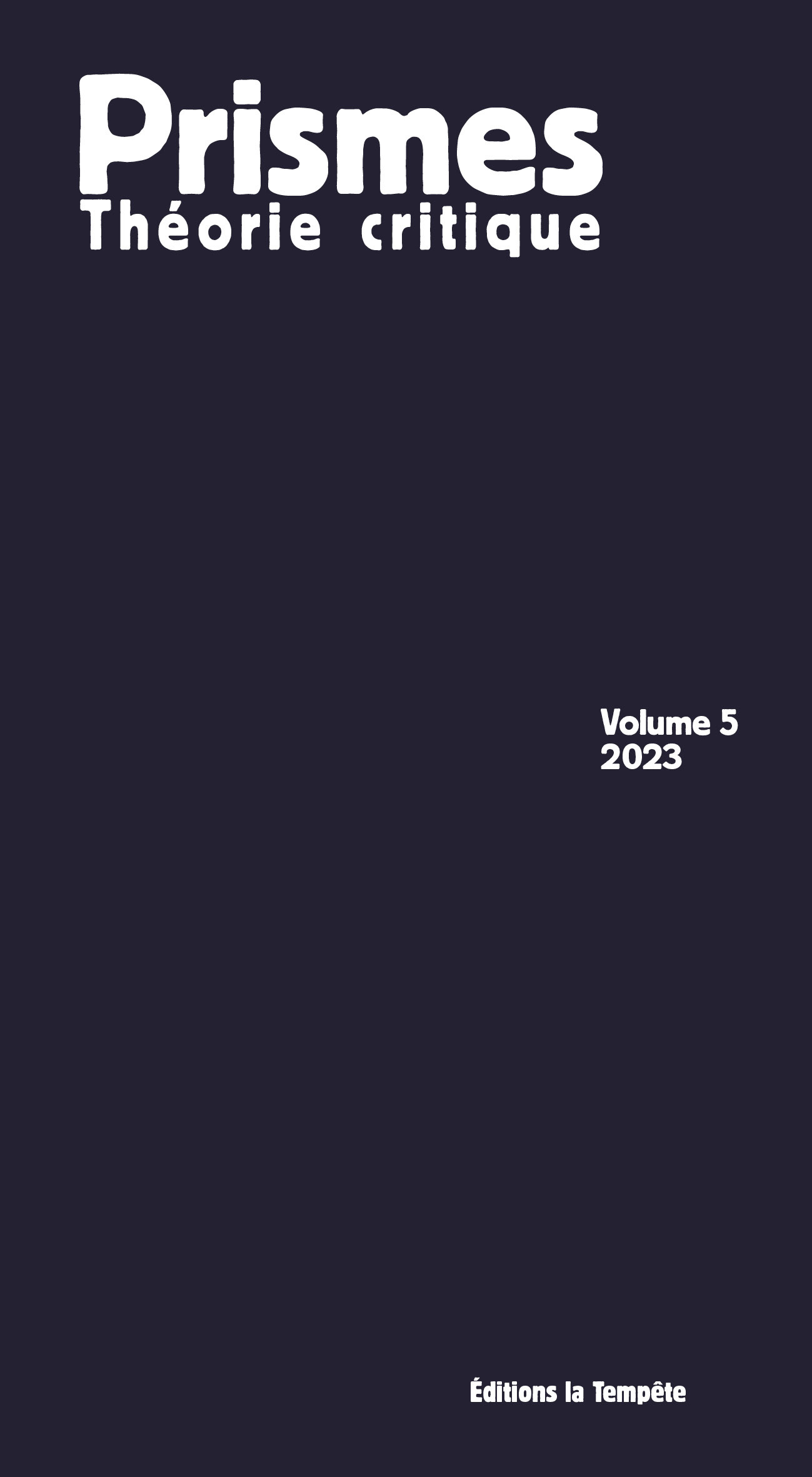 Prismes Théorie Critique T05
