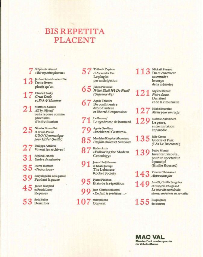 Bis repetita placent