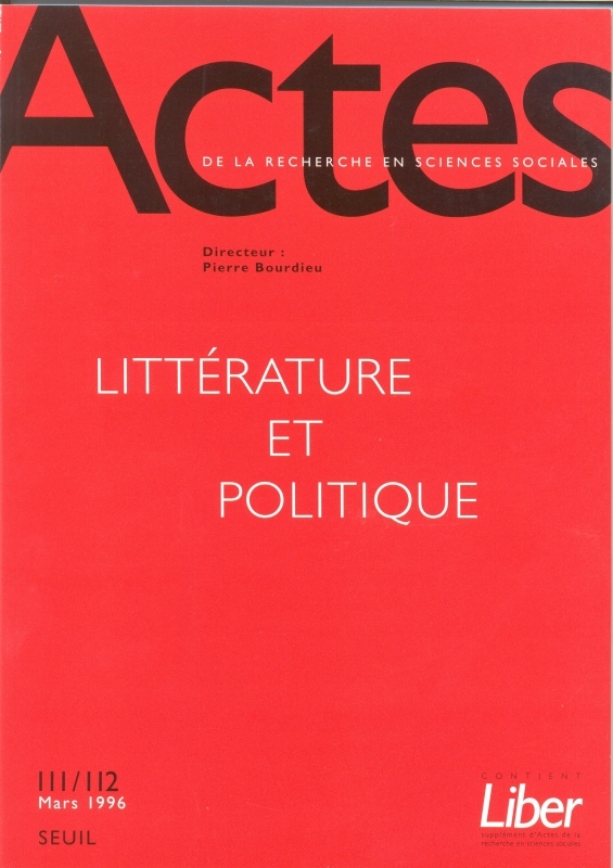 Actes de la recherche en sciences sociales, n° 111-112