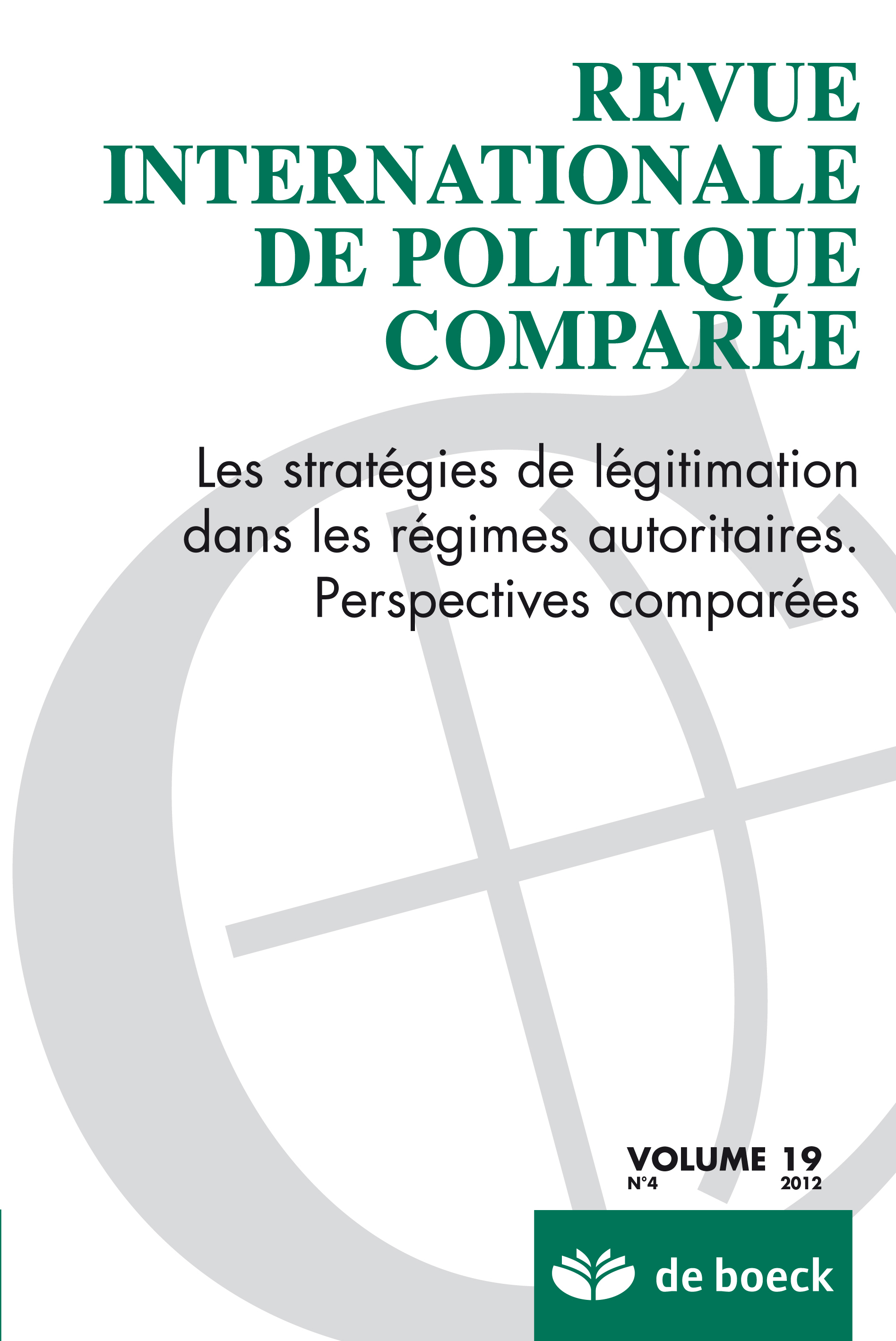 REVUE INTERNATIONALE DE POLITQUE COMPAREE 2012/4