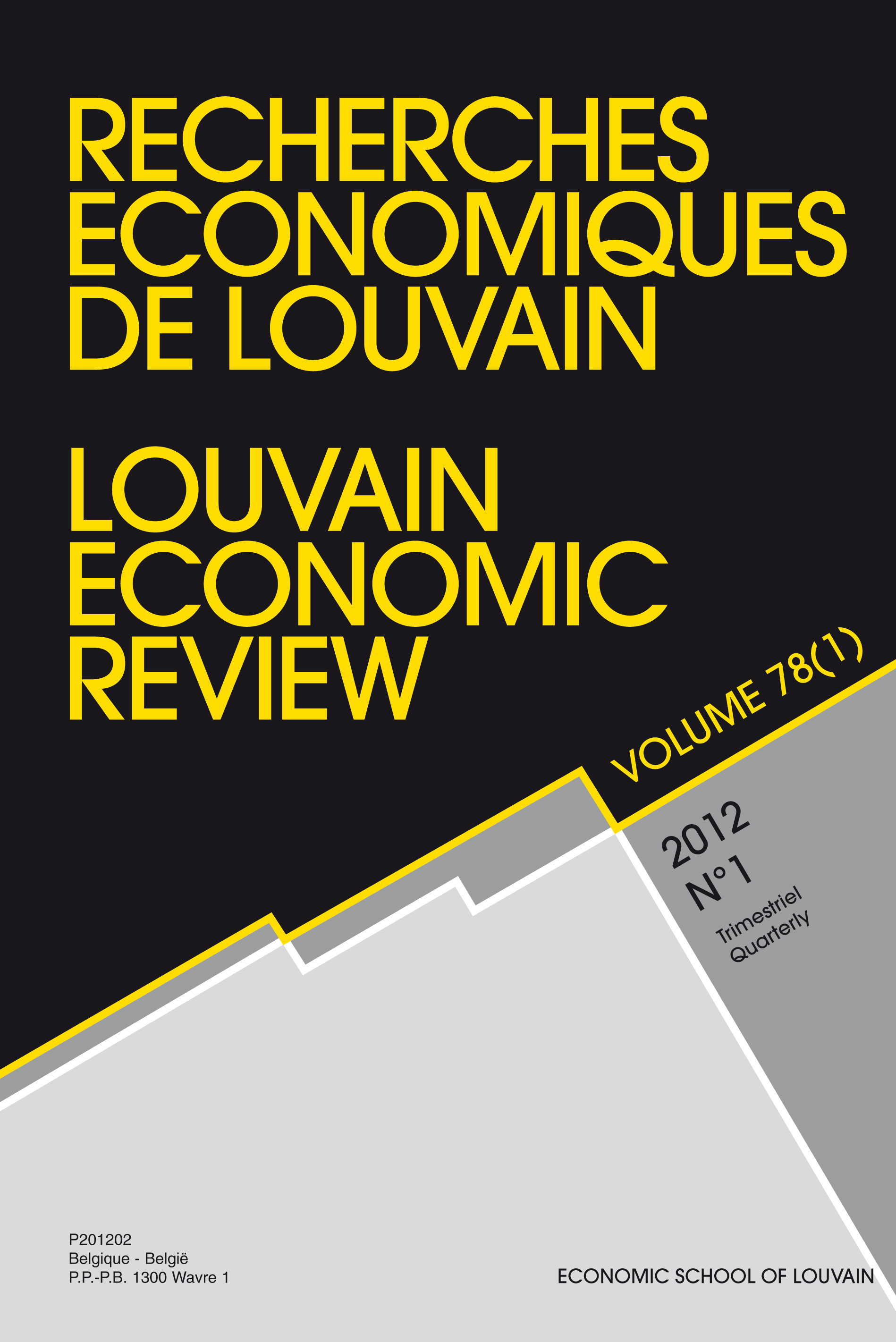 RECHERCHES ECONOMIQUES DE LOUVAIN 2012/1 VOLUME 78