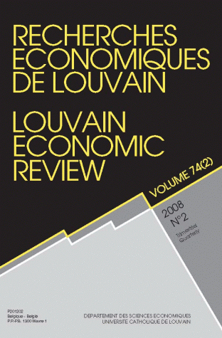 RECHERCHES ECONOMIQUES DE LOUVAIN 2008/2 VOLUME 74