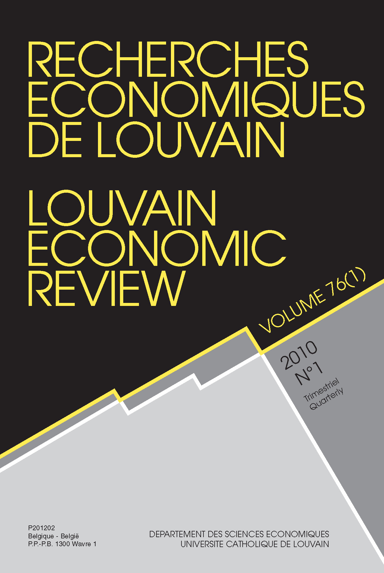 RECHERCHES ECONOMIQUES DE LOUVAIN 2000/1 VOLUME 76