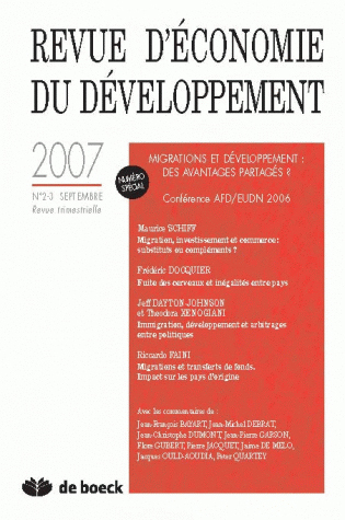 REVUE D'ECONOMIE DU DEVELOPPEMENT 2007/2-3