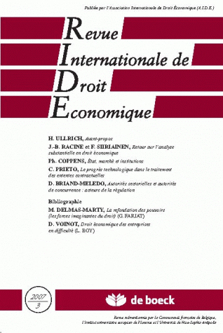 REVUE INTERNATIONALE DE DROIT ECONOMIQUE 2007/3