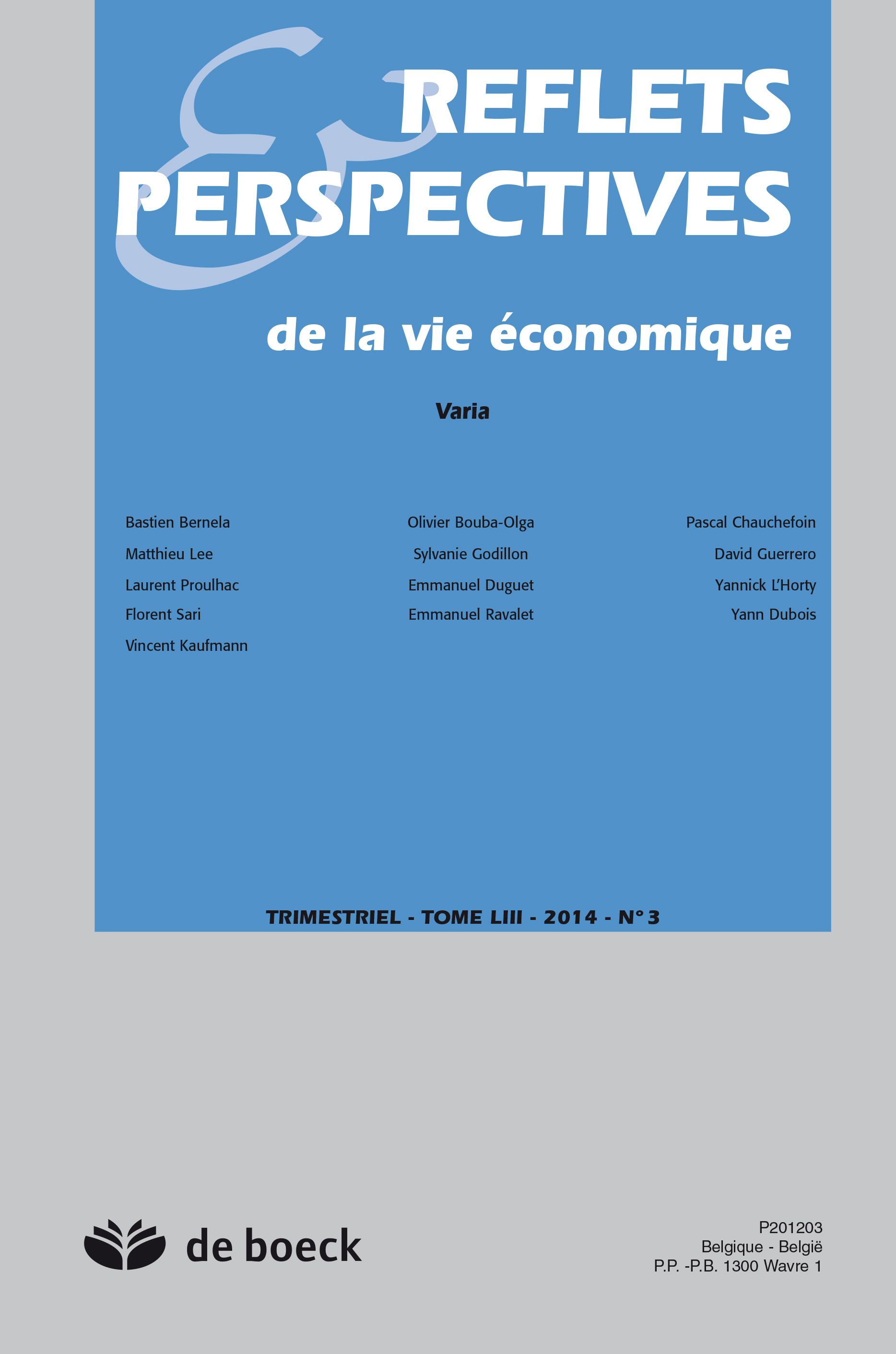 REFLETS ET PERSPECTIVES DE LA VIE ECONOMIQUE 2014/3