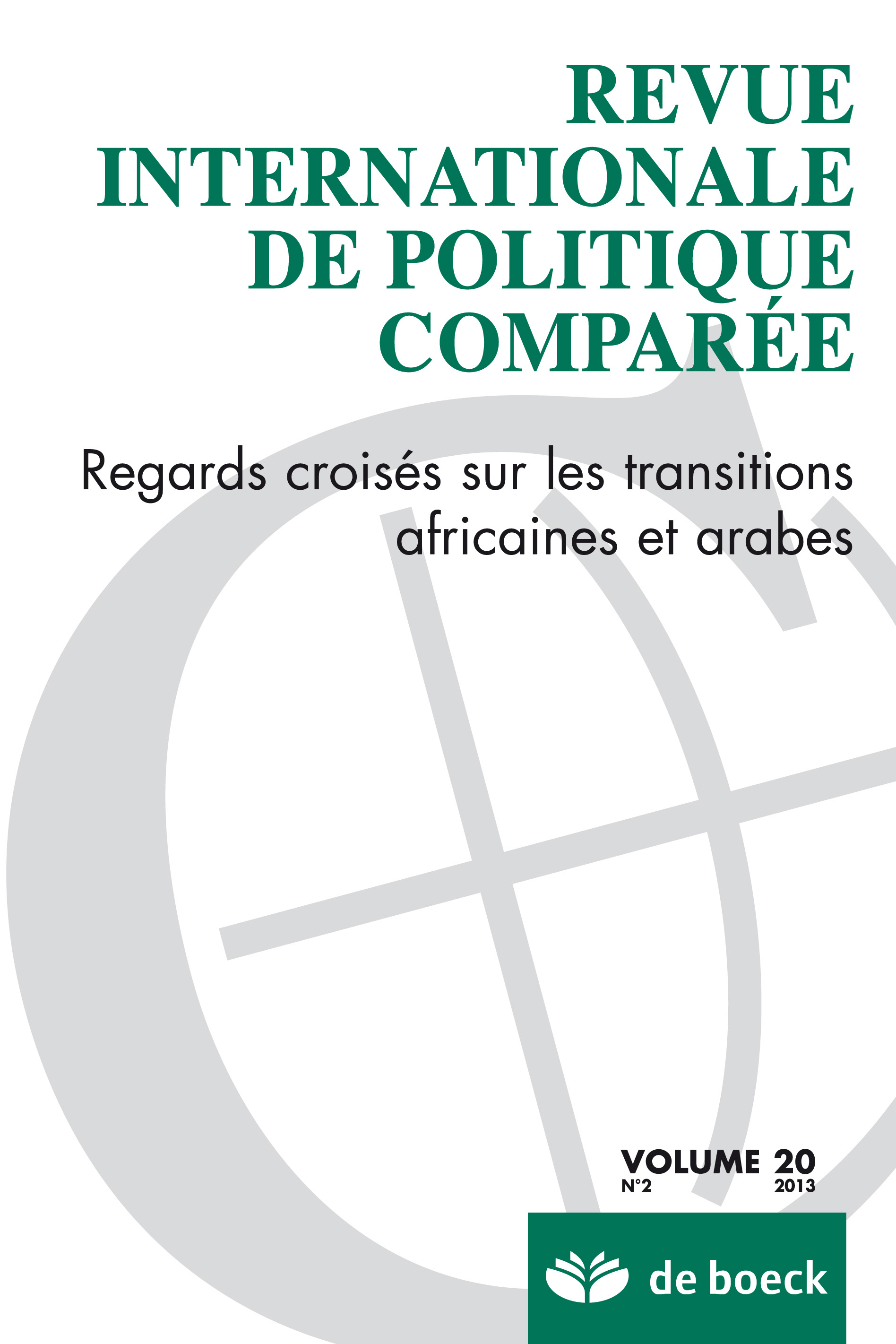 REVUE INTERNATIONALE DE POLITIQUE COMPAREE 2013/2