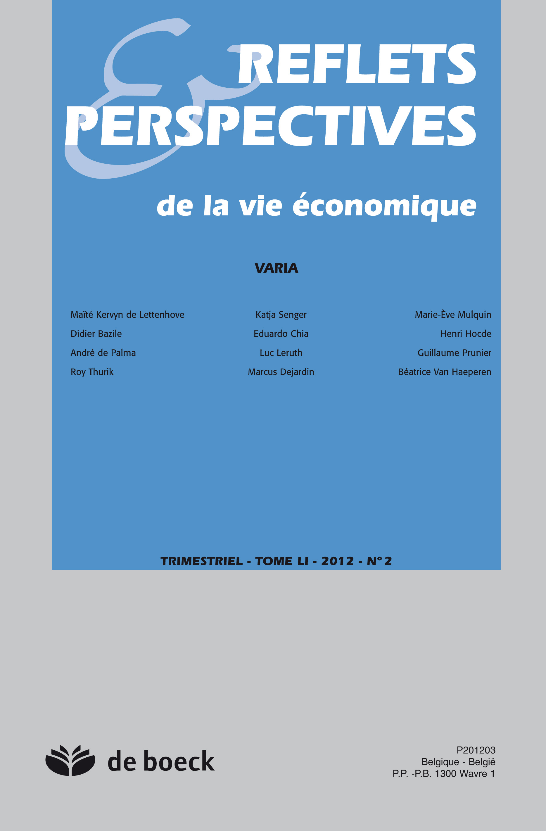 REFLETS ET PESPECTIVES DE LA VIE ECONOMIQUE 2012/2