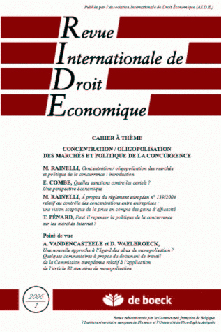 REVUE INTERNATIONALE DE DROIT ECONOMIQUE 2006/1