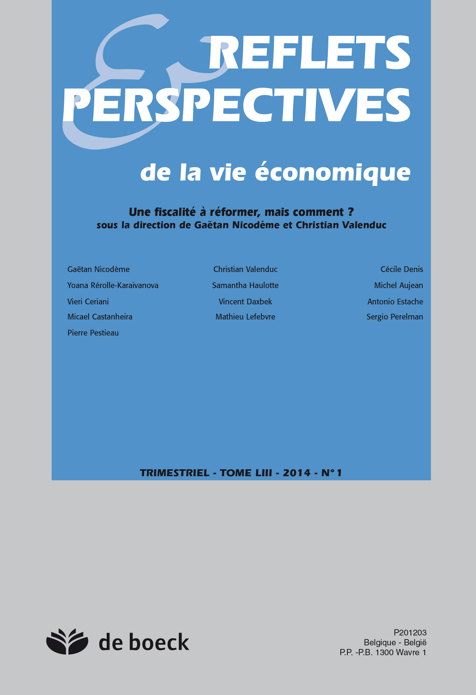REFLETS ET PERSPECTIVES DE LA VIE ECONOMIQUE 2014/1