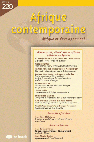 AFRIQUE CONTEMPORAINE 2006/4 N.220