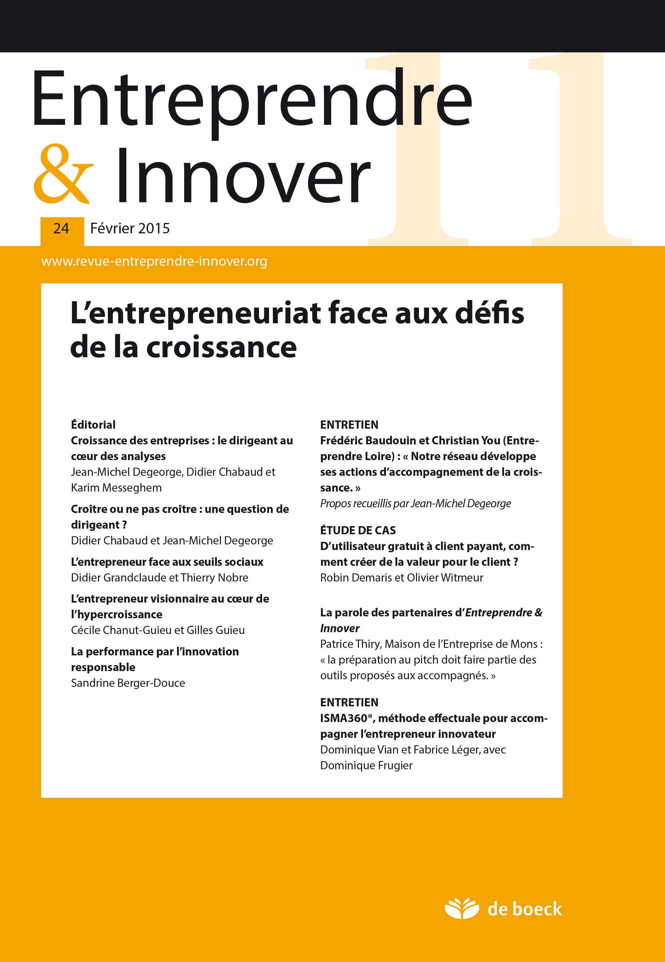 ENTREPRENDRE ET INNOVER N.24 FEVRIER 2015