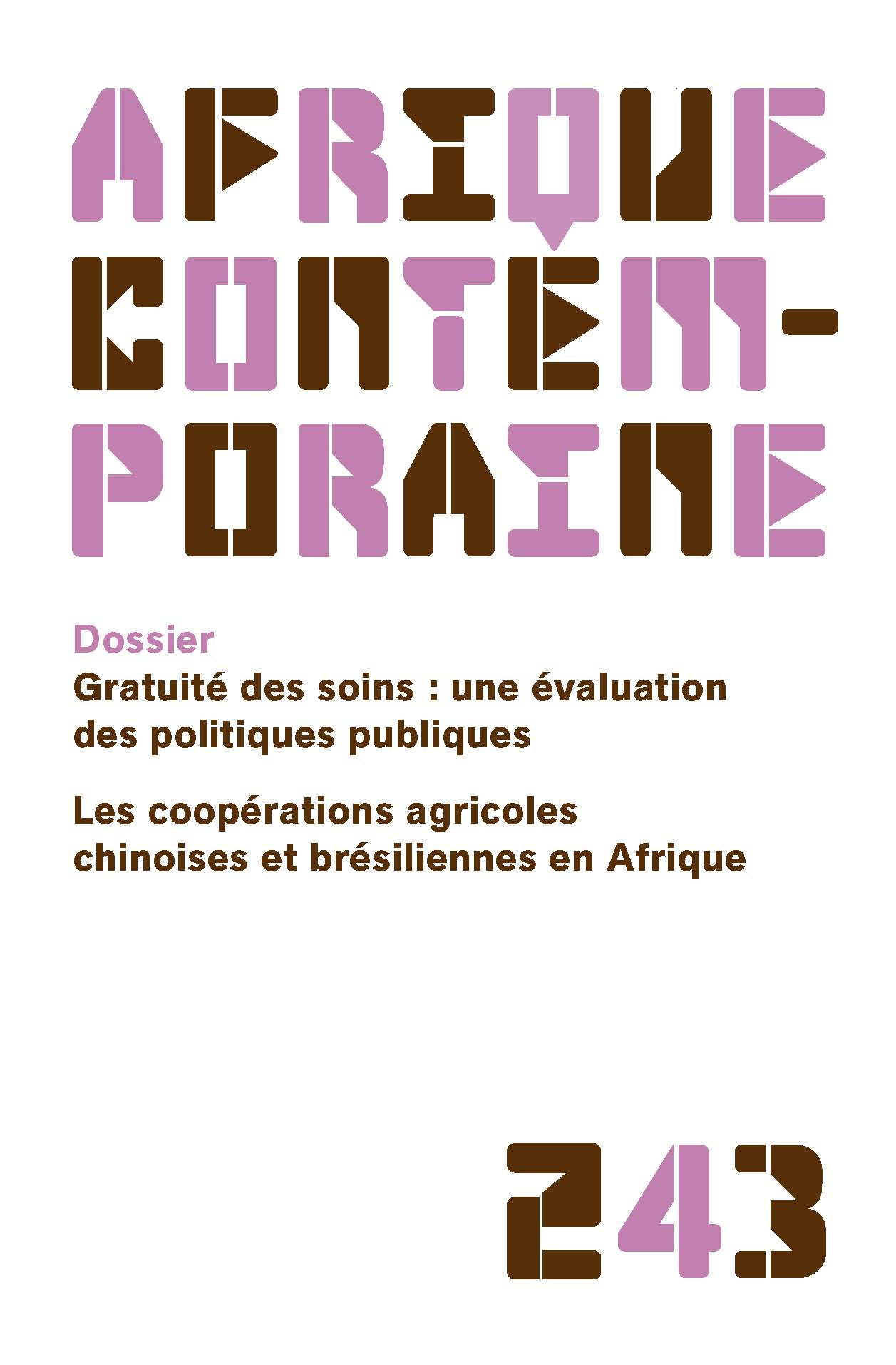 AFRIQUE CONTEMPORAINE 2012/3 N.243