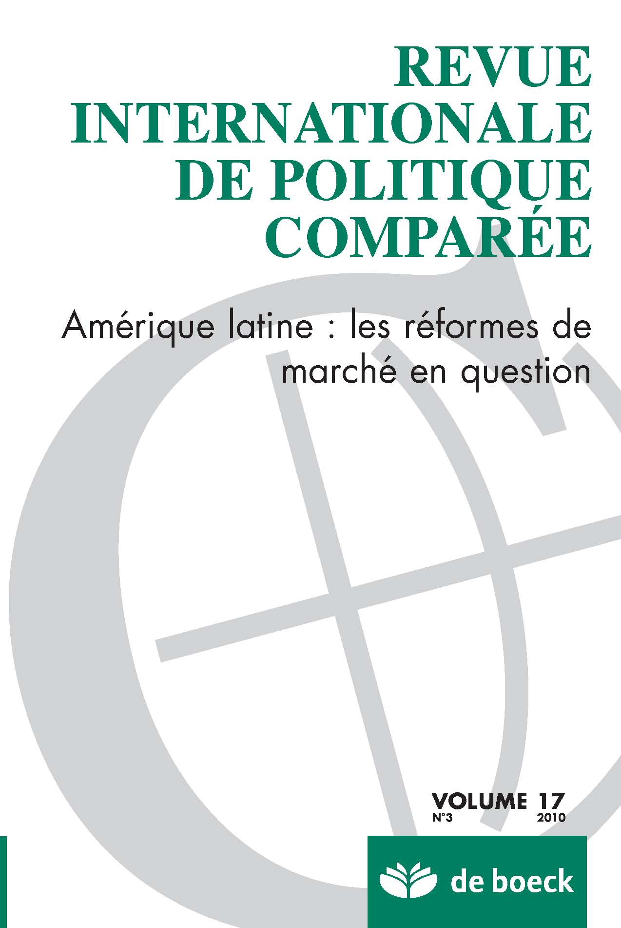 REVUE INTERNATIONALE DE POLITIQUE COMPATEE 2010/3 VOLUME 17