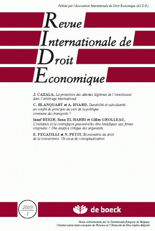 REVUE INTERNATIONAL DE DROIT ECONOMIQUE 2009/1