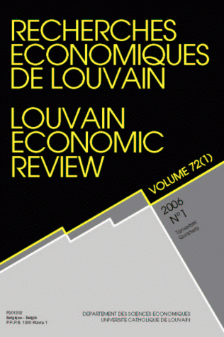 RECHERCHES ECONOMIQUES DE LOUVAIN 2006/1 VOLUME 72