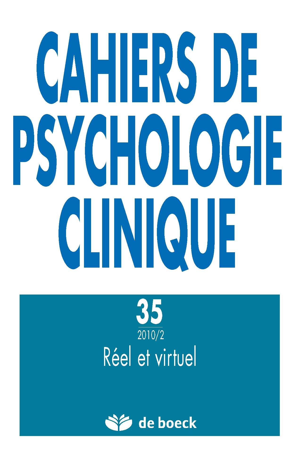 CAHIER DE PSYCHOLOGIE CLINIQUE 2010/2 N.35
