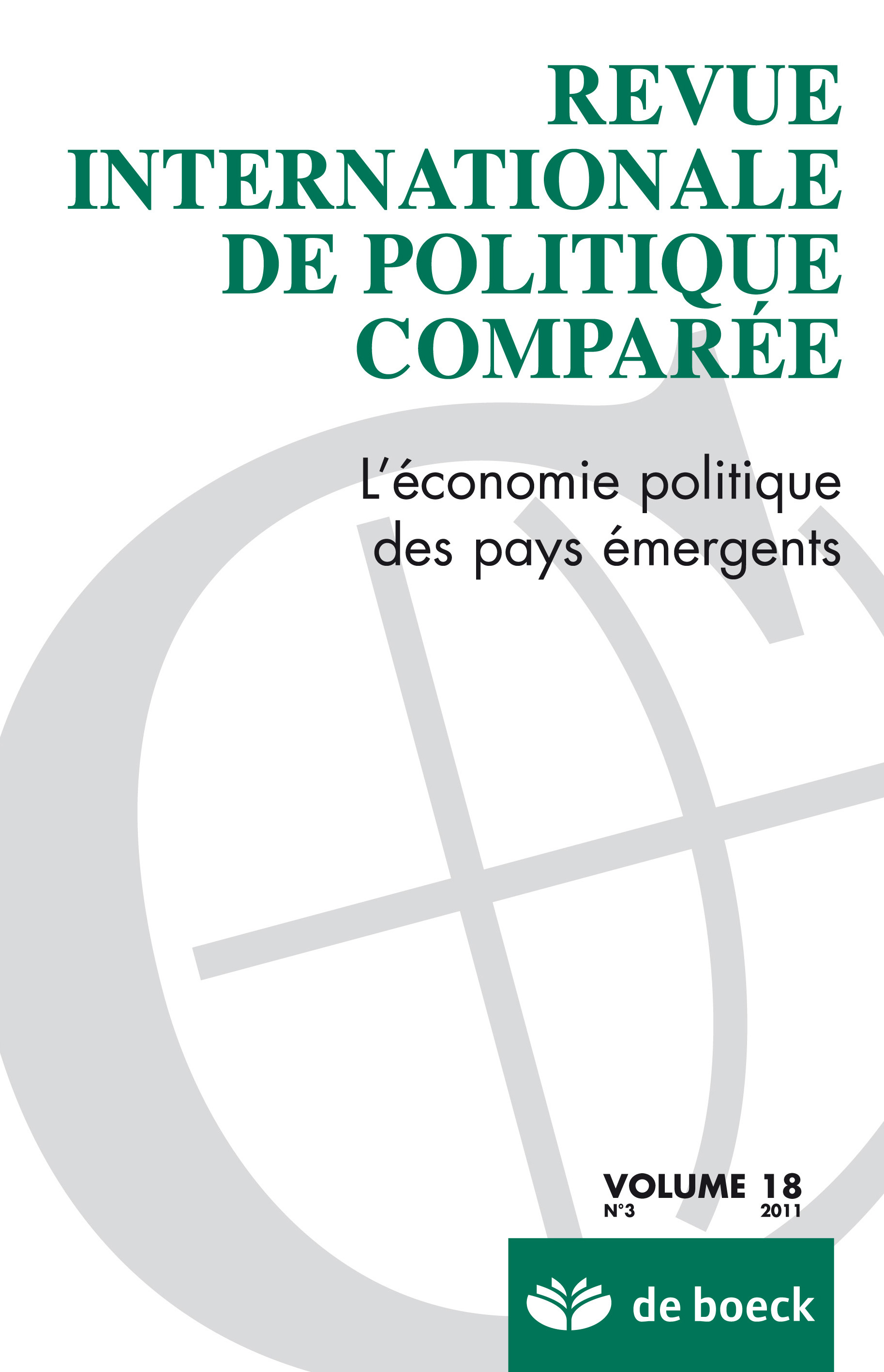 REVUE INTERNATIONALE DE POLITIQUE COMPAREE 2011/3