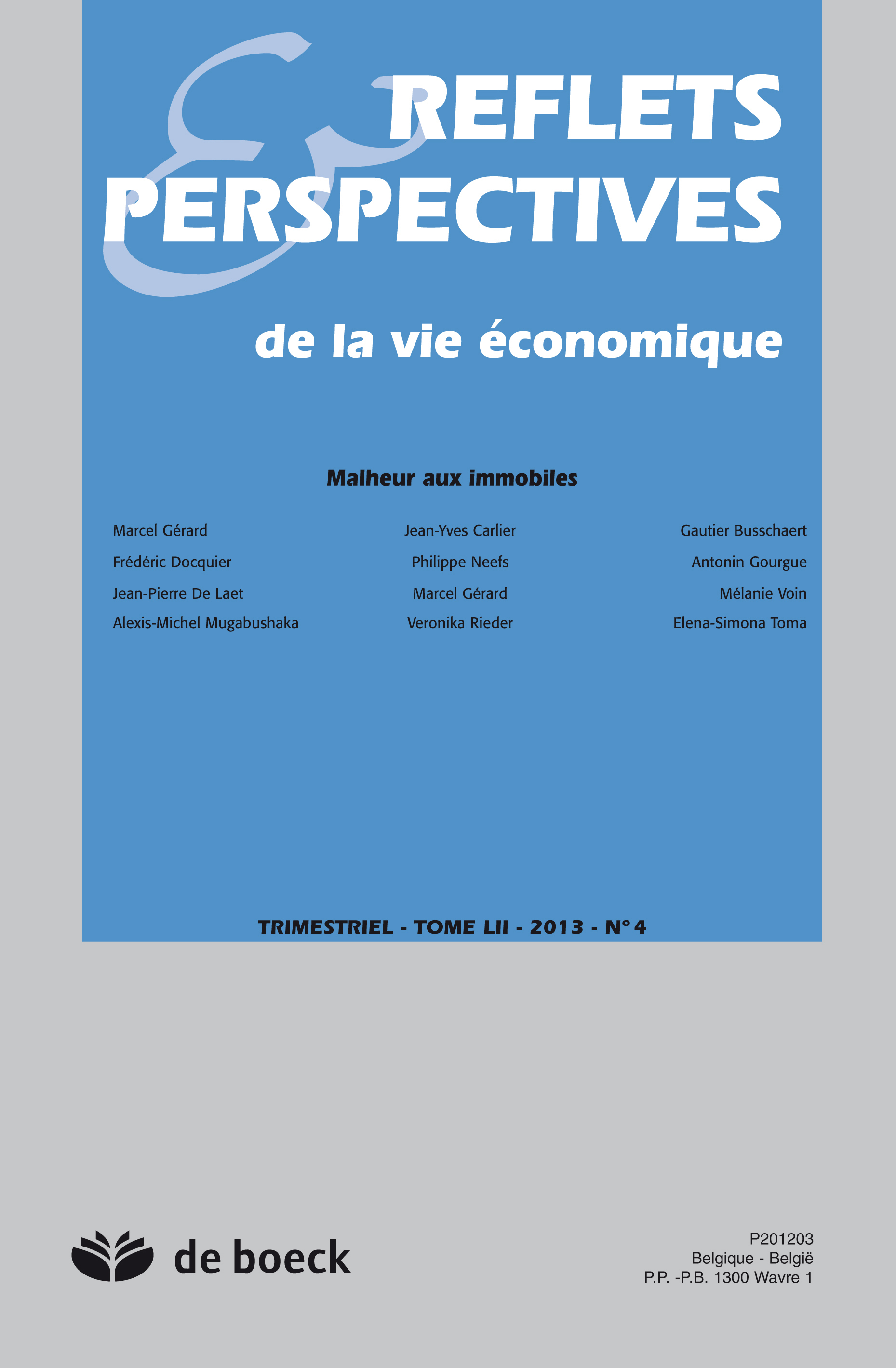 REFLETS ET PERSPECTIVES DE LA VIE ECONOMIQUE 2013/4