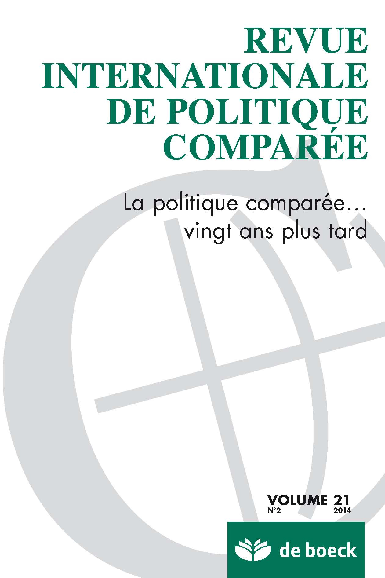 REVUE INTERNATIONALE DE POLITIQUE COMPAREE 2014/2