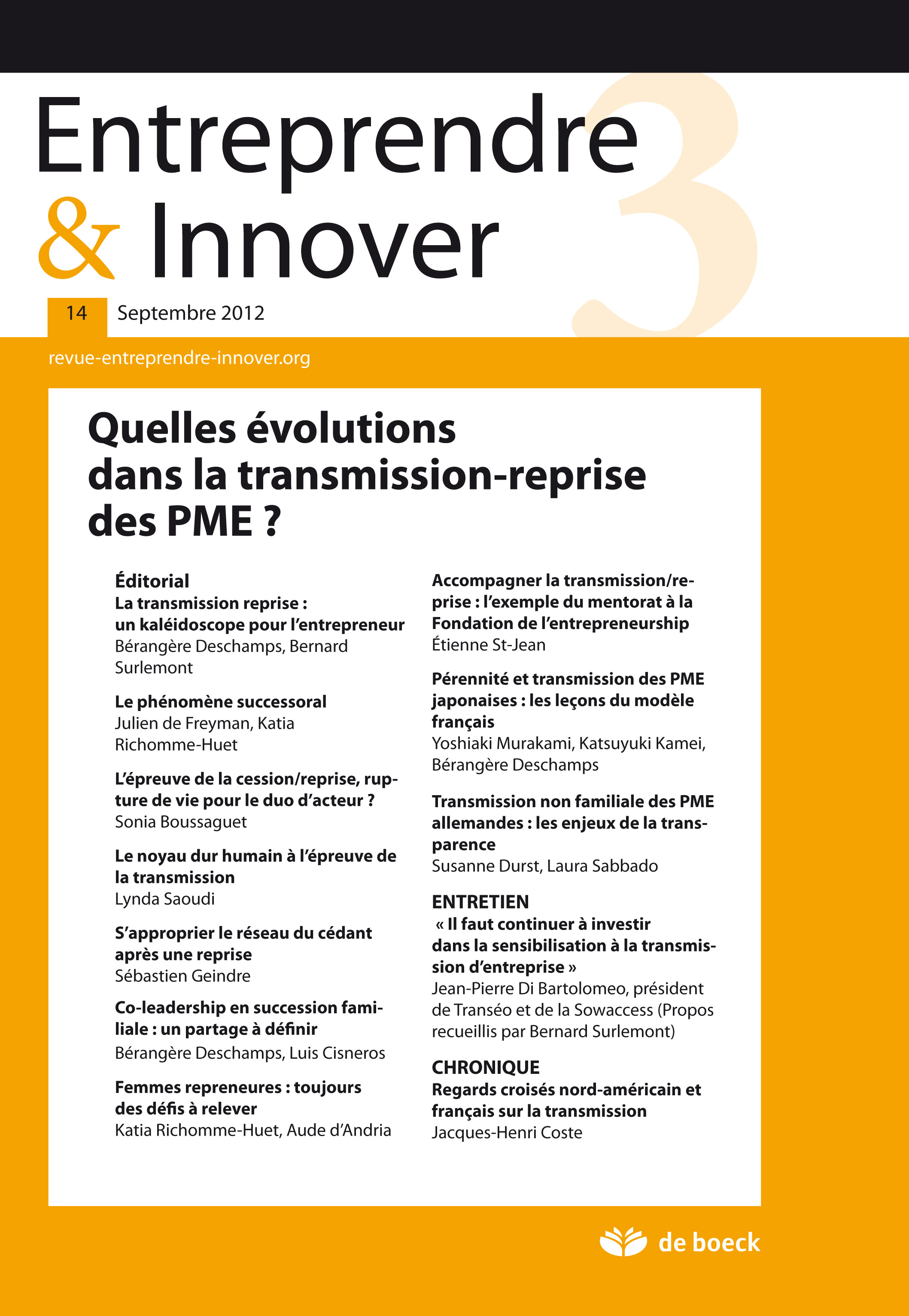 ENTREPRENDRE ET INNOVATION 2012/2 N.14