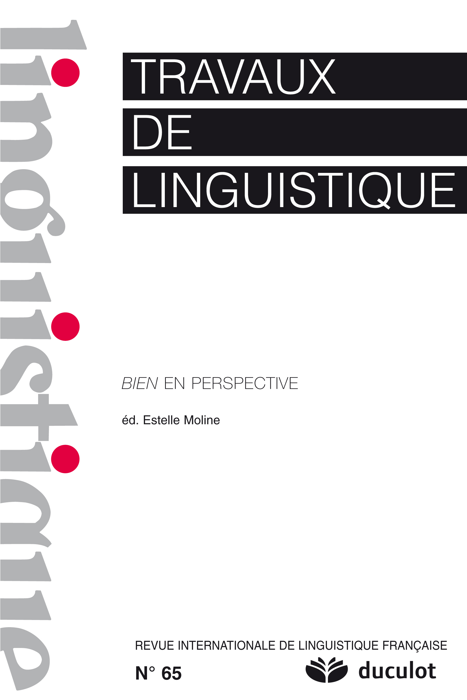 TRAVAUX DE LINGUISTIQUE 2012/2 N.65