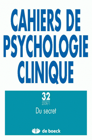 CAHIERS DE PSYCHOLOGIE CLINIQUE 2009/1 N.32