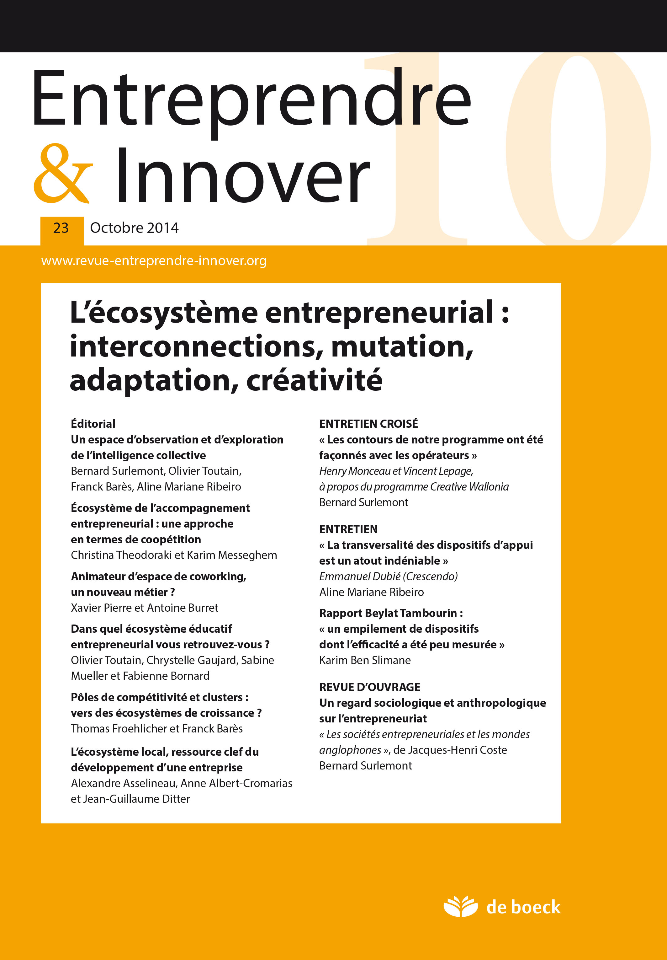 ENTREPRENDRE ET INNOVER 2014/4 N.23