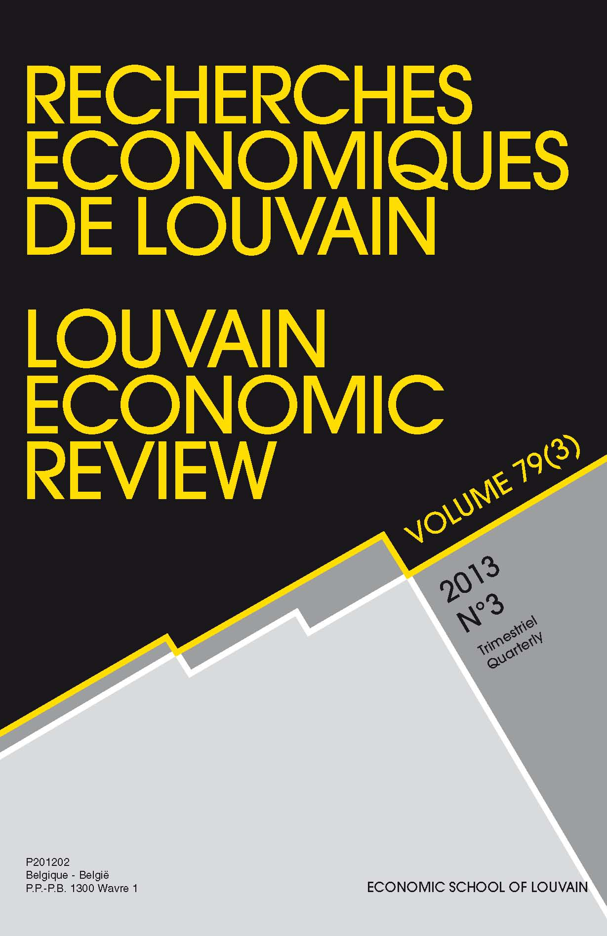 RECHERCHES ECONOMIQUES DE LOUVAIN 2013/3 VOLUME 79