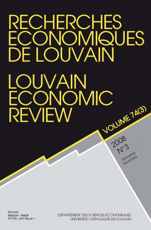 RECHERCHES ECONOMIQUES DE LOUVAIN 2008/3 VOLUME 74