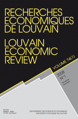 RECHERCHES ECONOMIQUES DE LOUVAIN 2008/1 VOLUME 74