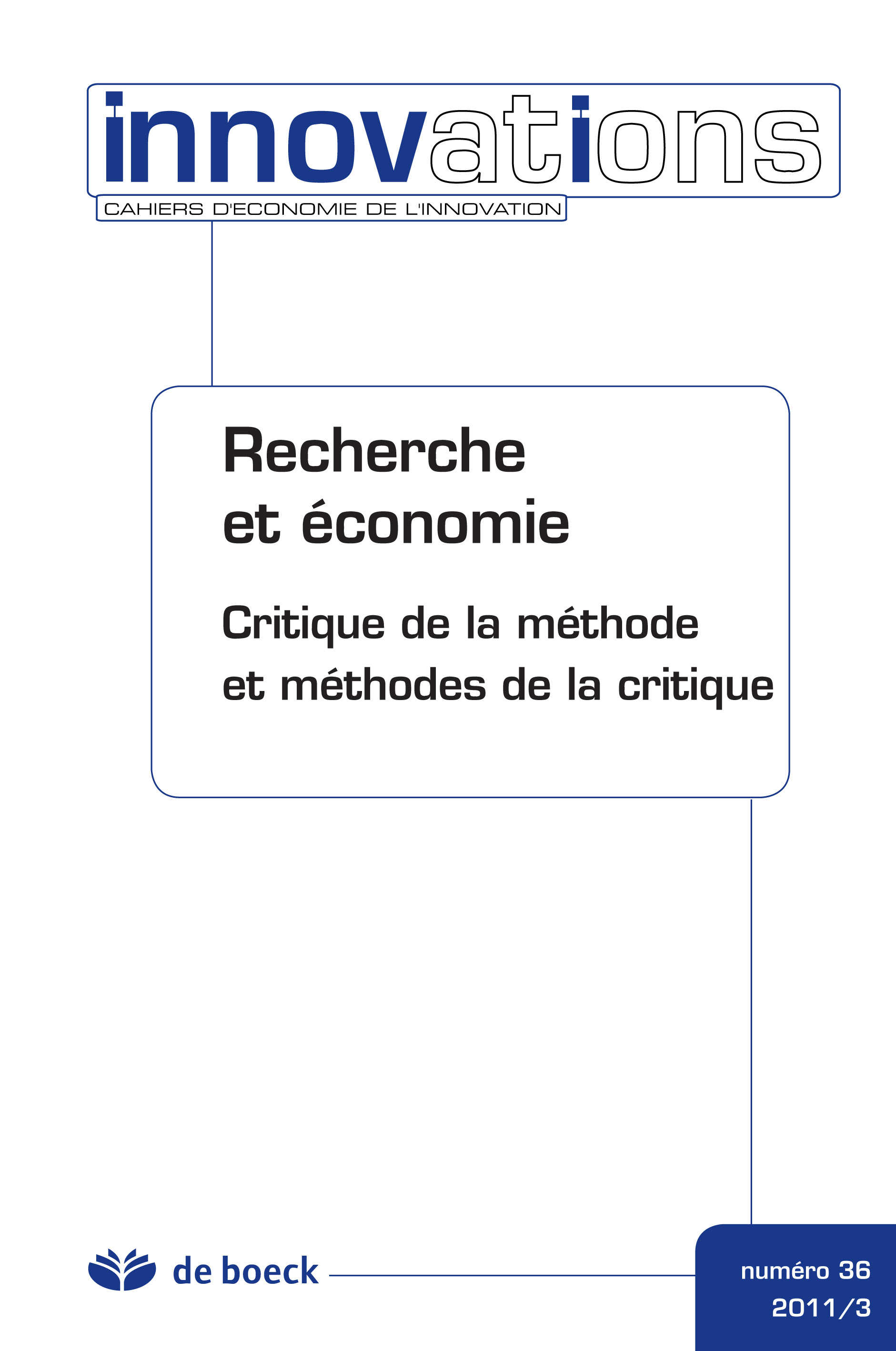 INNOVATION RECHERCHE ET ECONOMIE 2011/3 N.36
