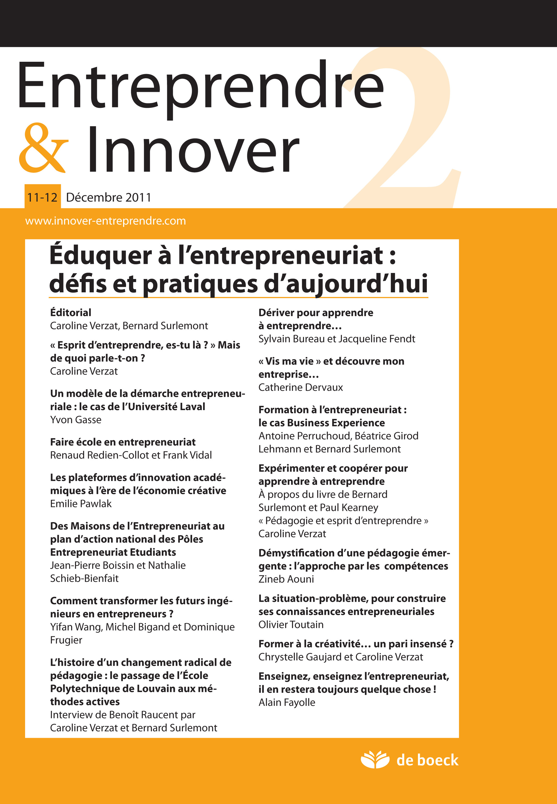 ENTREPRENDRE ET INNOVER 2011/3-4 N.11-12