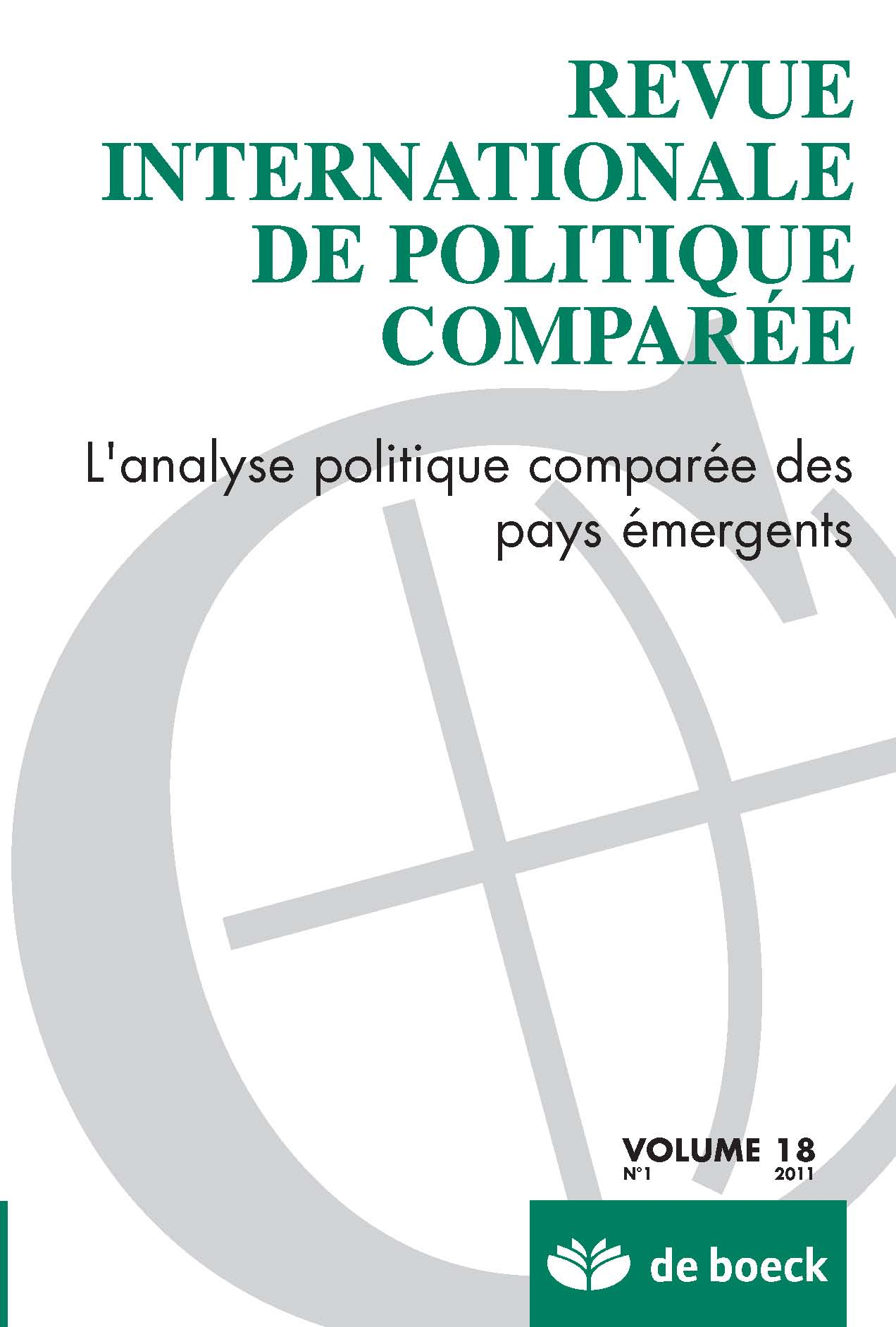 REVUE INTERNATIONALE DE POLITIQUE COMPAREE 2011/1