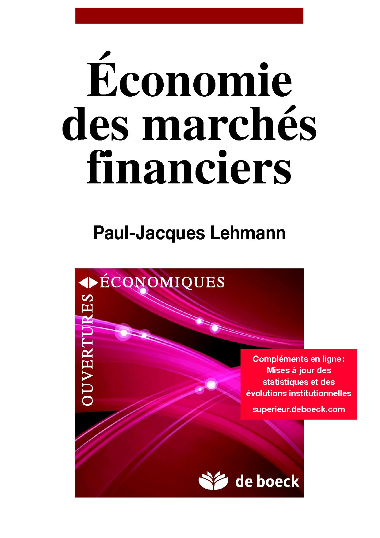 ECONOMIE DES MARCHES FINANCIERS