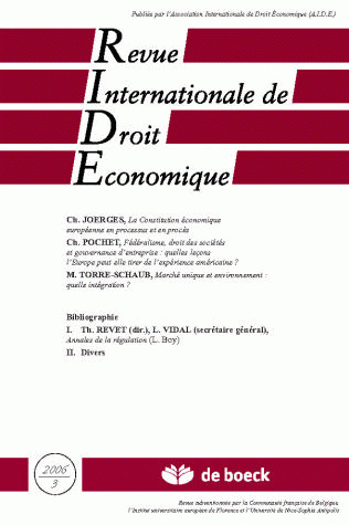 REVUE INTERNATIONALE DE DROIT ECONOMIQUE 2006/3