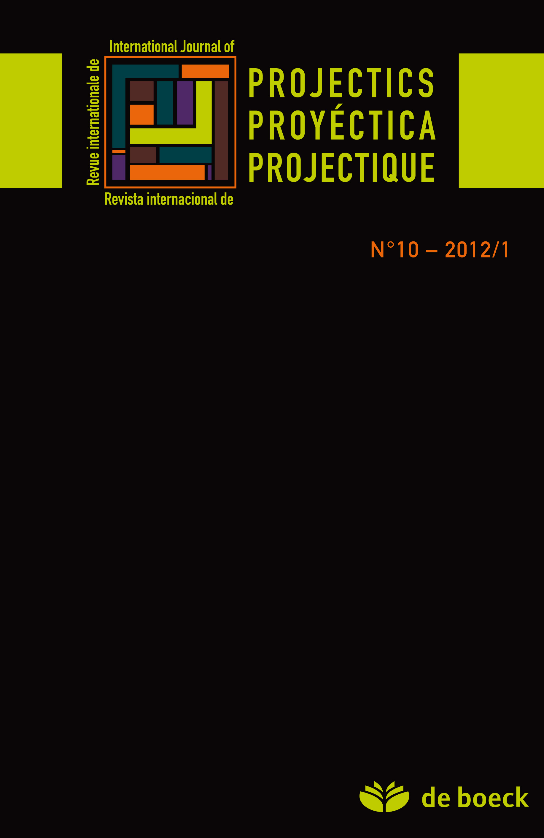 REVUE SCIENTIFIQUE INTERNALTIONALE PROJECTIQUE 2012/1 N.10