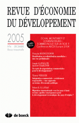 REVUE D'ECONOMIE DU DEVELOPPEMENT 2005/4