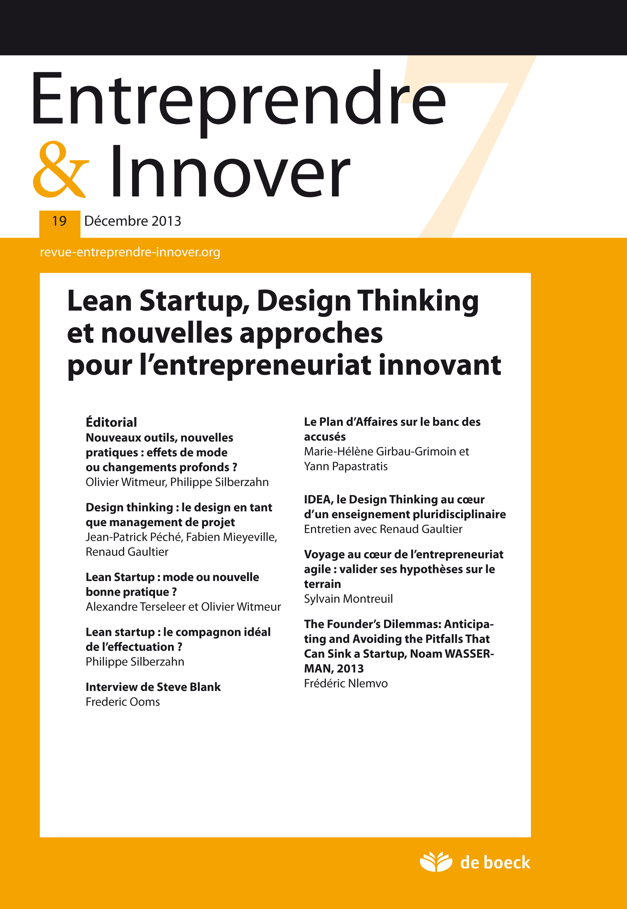 ENTREPRENDRE ET INNOVER 2013/3 N.19