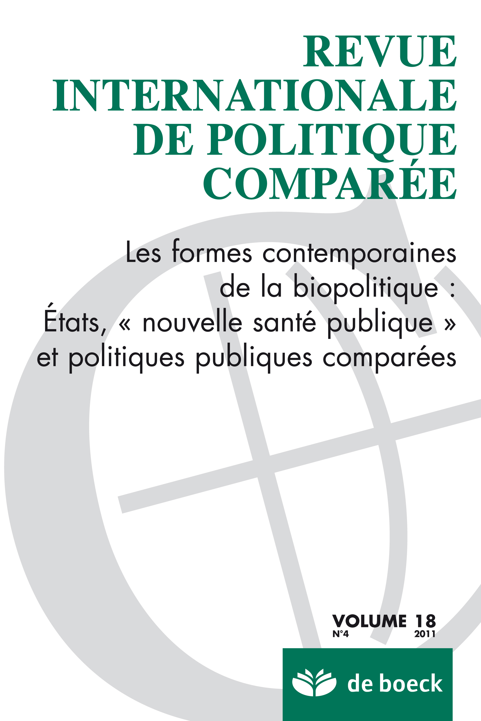 REVUE INTERNATIONALE DE POLITIQUE COMPAREE 2011/4